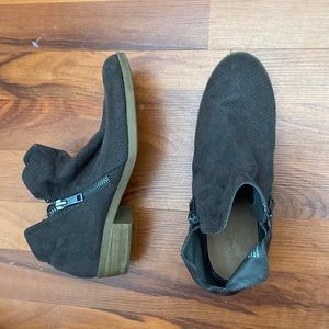 Brown booties.